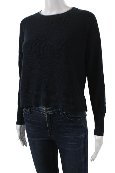 Margaret OLeary Women Pullover Sweater Blue Cotton Crew Neck Size XS