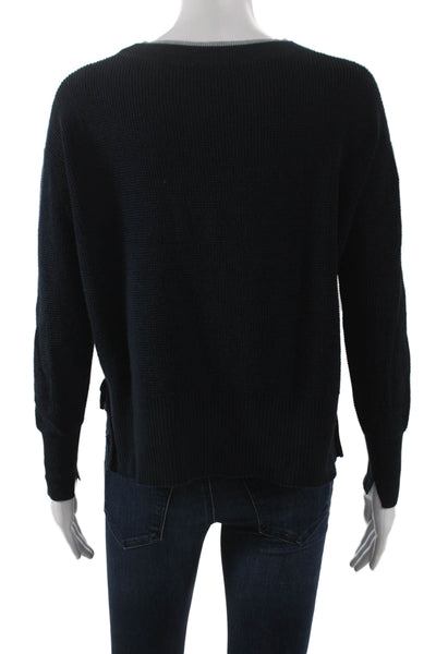 Margaret OLeary Women Pullover Sweater Blue Cotton Crew Neck Size XS