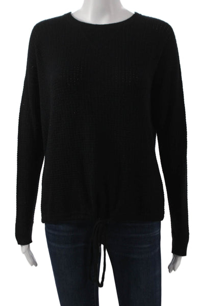 Autumn Cashmere Womens Black Cashmere Pullover Crewneck Long Sleeve Size XS