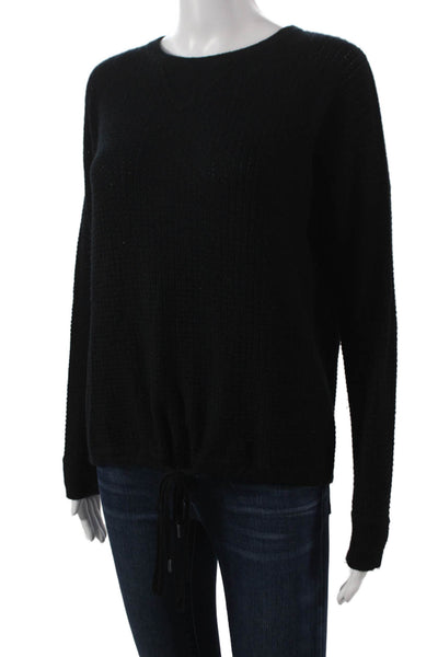 Autumn Cashmere Womens Black Cashmere Pullover Crewneck Long Sleeve Size XS