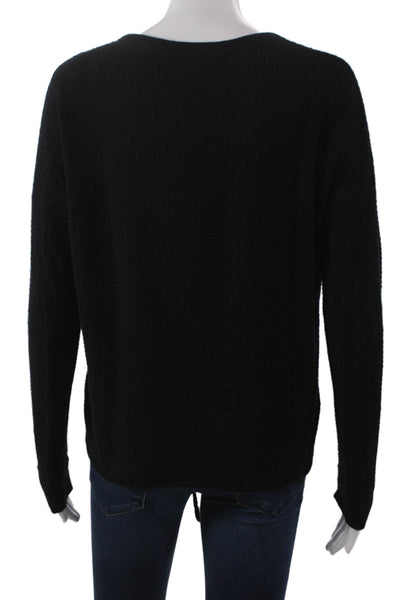 Autumn Cashmere Womens Black Cashmere Pullover Crewneck Long Sleeve Size XS