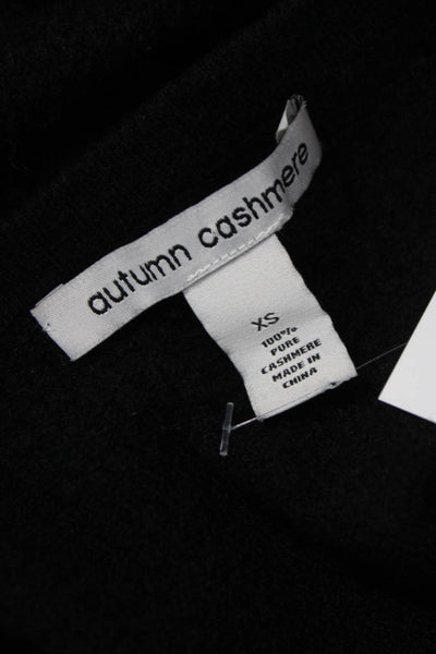 Autumn Cashmere Womens Black Cashmere Pullover Crewneck Long Sleeve Size XS