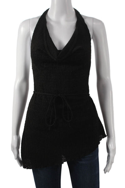 Zara Women Tunic Tank Black Cowl Neck Sleeveless Size M