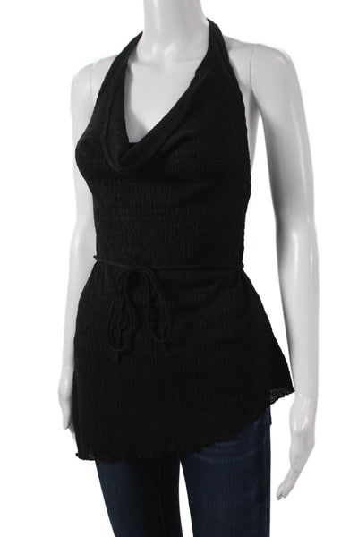 Zara Women Tunic Tank Black Cowl Neck Sleeveless Size M