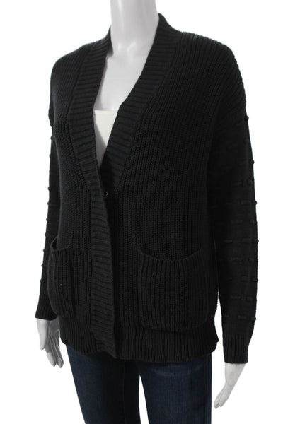 Lisa Todd Womens Cardigan Black V Neck Long Sleeve Size XS