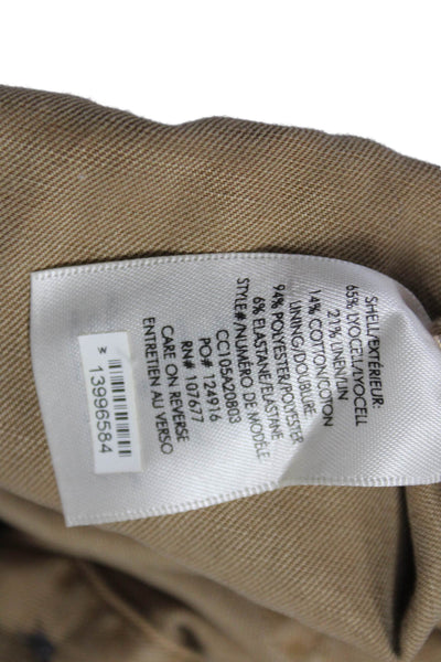 Alice + Olivia Womens Lyocell Sleeveless Square Neck Jumpsuit Brown Size 4