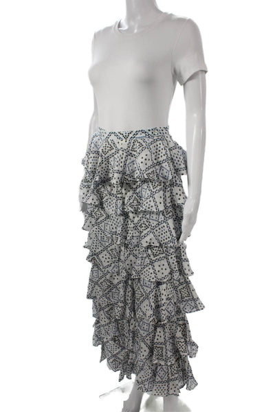 Alix Of Bohemia Women Multicolor Tencel Geometric Maxi Skirt Zip Size XS
