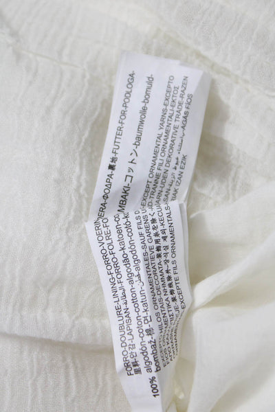 Zara Womens White Maxi Dress Sleeveless Square Neck Cotton Boho Size S