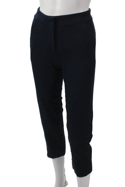J Crew Womens Ankle Pants Blue Cotton Zip Inseam 26 Size 00P