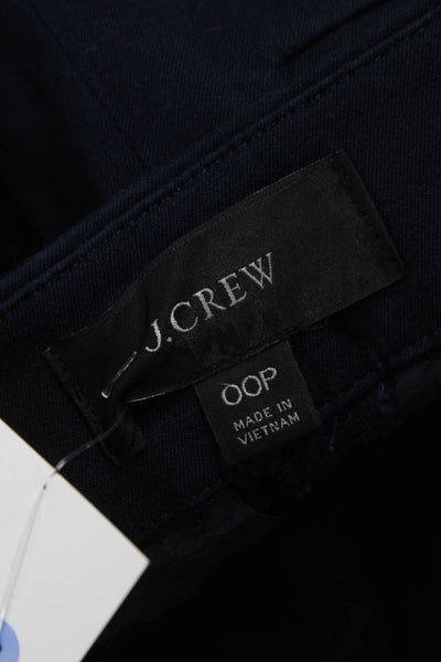 J Crew Womens Ankle Pants Blue Cotton Zip Inseam 26 Size 00P