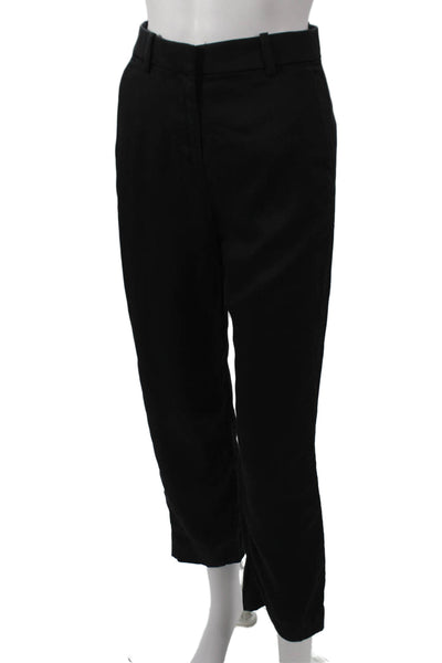 J Crew Womens Ankle Pants Black 100% Lyocell Hook & Eye Size 00P