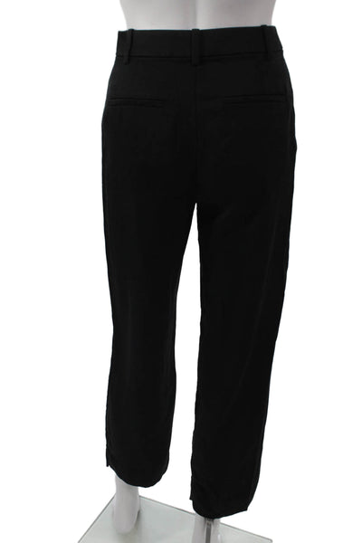J Crew Womens Ankle Pants Black 100% Lyocell Hook & Eye Size 00P