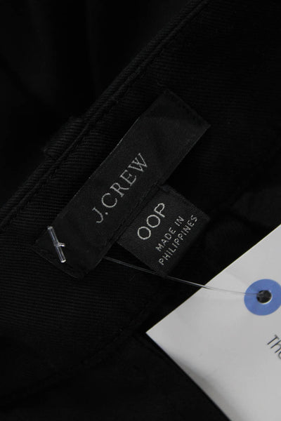 J Crew Womens Ankle Pants Black 100% Lyocell Hook & Eye Size 00P