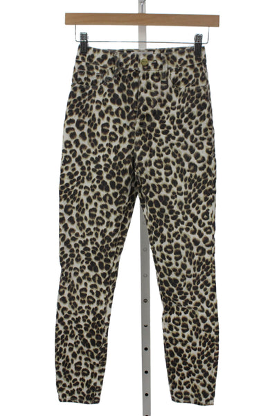 Frame Womens Skinny Jeans Multicolor Animal Print High Rise Size 23