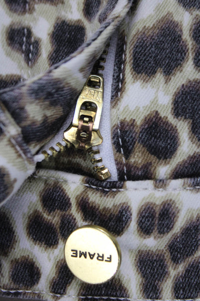 Frame Womens Skinny Jeans Multicolor Animal Print High Rise Size 23