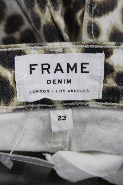 Frame Womens Skinny Jeans Multicolor Animal Print High Rise Size 23