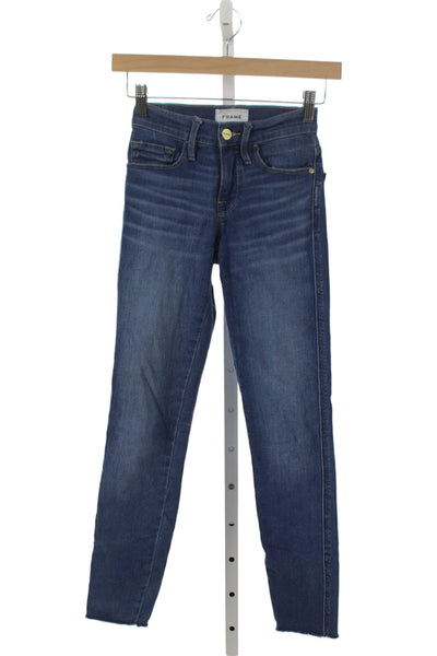 Frame Women Skinny Jeans High Rise Blue Cotton Blend Size 23