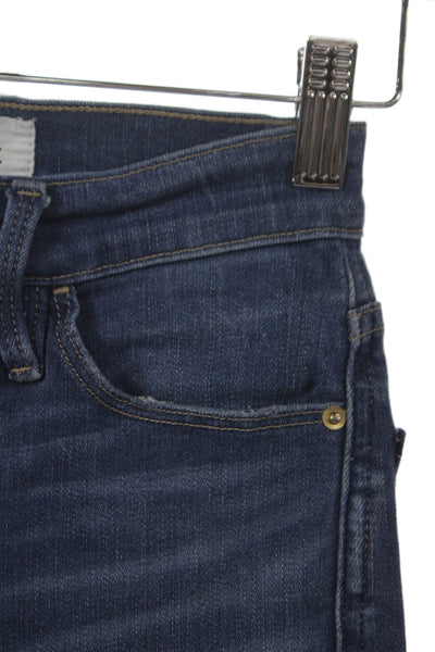 Frame Women Skinny Jeans High Rise Blue Cotton Blend Size 23