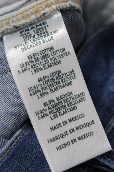 Frame Women Skinny Jeans High Rise Blue Cotton Blend Size 23