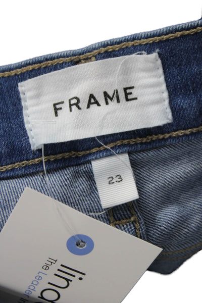 Frame Women Skinny Jeans High Rise Blue Cotton Blend Size 23