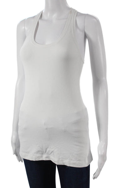 Lululemon Womens White Scoop Neck Sleeveless Basic Tank Synthetic Size 6