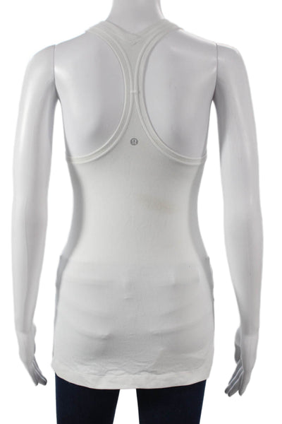 Lululemon Womens White Scoop Neck Sleeveless Basic Tank Synthetic Size 6