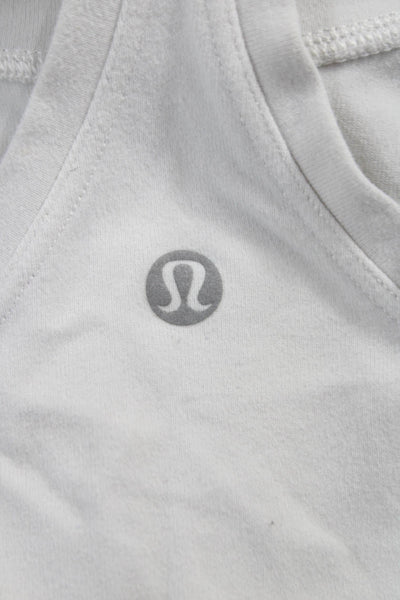 Lululemon Womens White Scoop Neck Sleeveless Basic Tank Synthetic Size 6