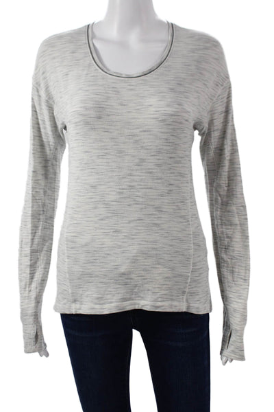 Lululemon Womens Pullover Striped Gray Scoop Neck Long Sleeve Size 6