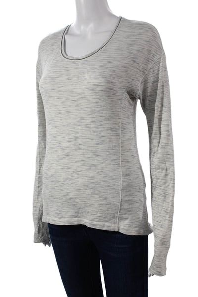 Lululemon Womens Pullover Striped Gray Scoop Neck Long Sleeve Size 6