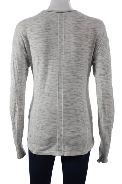Lululemon Womens Pullover Striped Gray Scoop Neck Long Sleeve Size 6