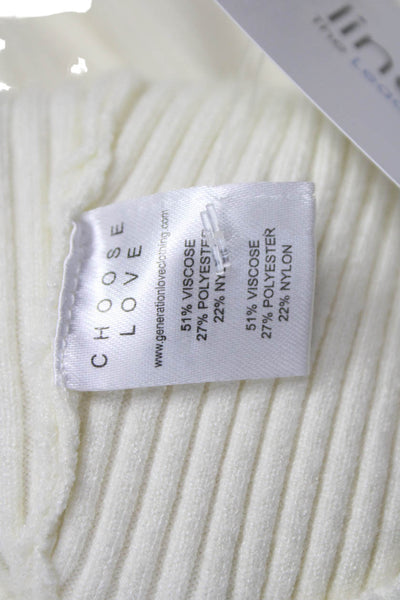 Generation Love Women Basic Sweetheart Neckline Long Sleeve Blouse Ivory Size S