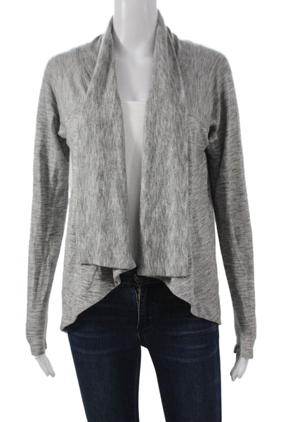 Athleta Womens Gray V Neck Cardigan Long Sleeve Modal Size XS