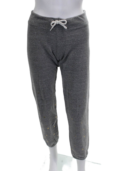 Monrow Womens Jogger Pants Gray Spotted Drawstring Stars Size XS
