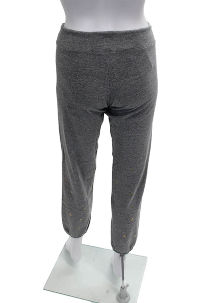Monrow Womens Jogger Pants Gray Spotted Drawstring Stars Size XS