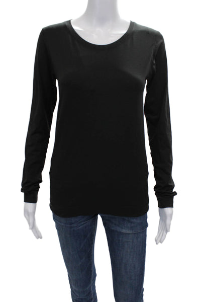 Lululemon Womens Long Sleeve Pullover T-Shirt Black Nylon Round Neck Size 6