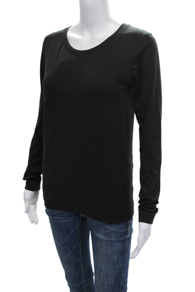 Lululemon Womens Long Sleeve Pullover T-Shirt Black Nylon Round Neck Size 6