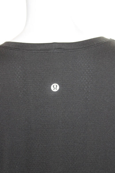 Lululemon Womens Long Sleeve Pullover T-Shirt Black Nylon Round Neck Size 6