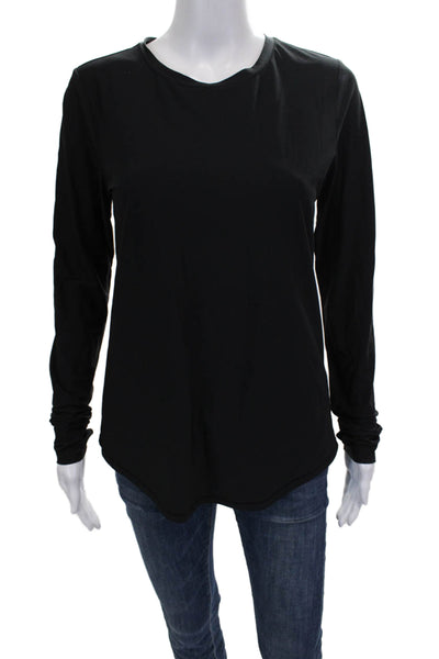 All Access Womens Black Basic T-Shirt Long Sleeve Crew Neck Size S