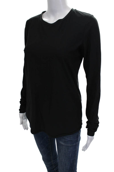 All Access Womens Black Basic T-Shirt Long Sleeve Crew Neck Size S