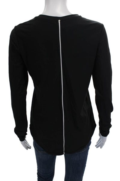 All Access Womens Black Basic T-Shirt Long Sleeve Crew Neck Size S