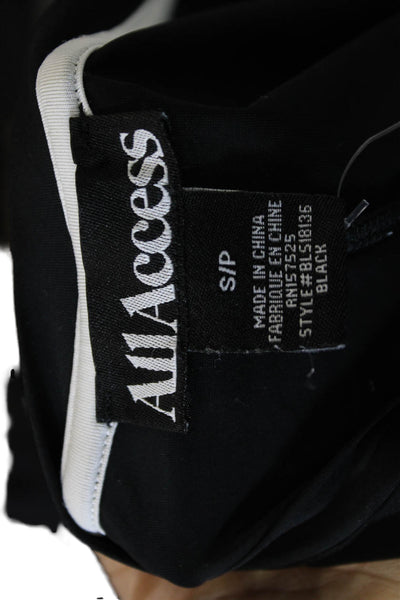 All Access Womens Black Basic T-Shirt Long Sleeve Crew Neck Size S