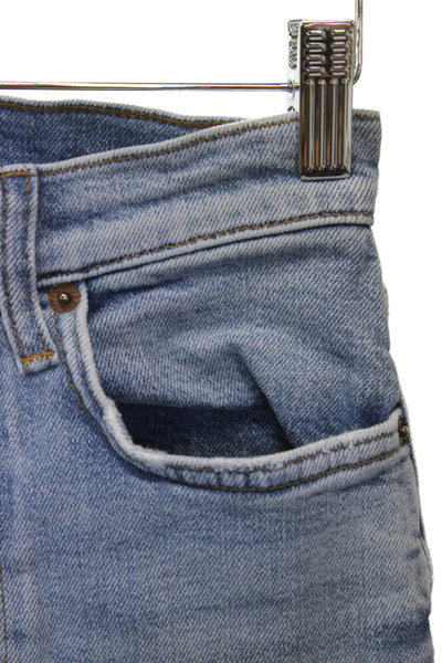 Re/Done Womens Straight Jeans Blue High Rise Cotton Blend Size 25