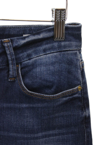 Frame Denim Womens Cropped Jeans Blue Mid Rise Cotton Size 25
