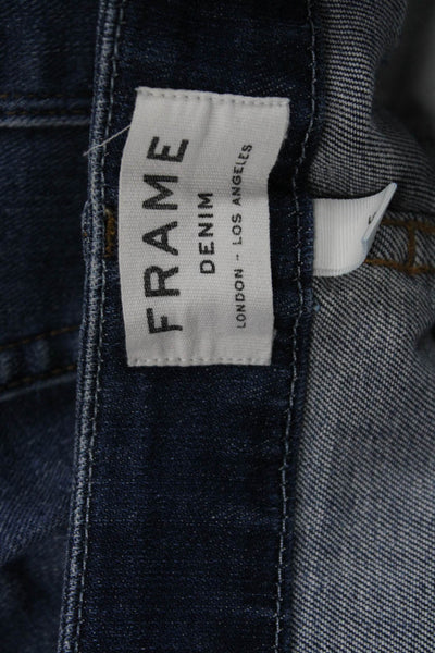 Frame Denim Womens Cropped Jeans Blue Mid Rise Cotton Size 25