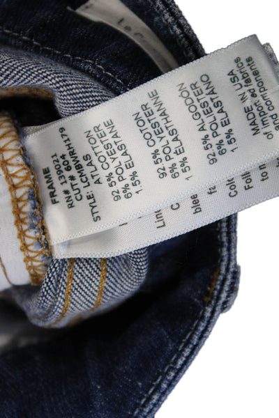 Frame Denim Womens Cropped Jeans Blue Mid Rise Cotton Size 25