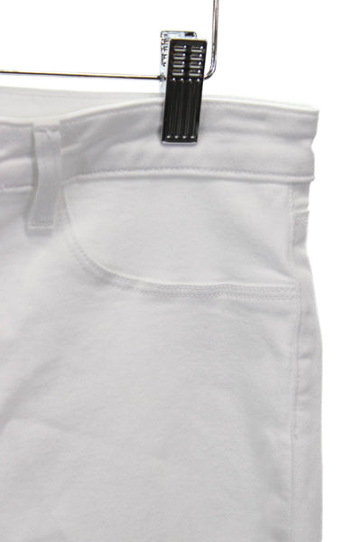 L'Agence Womens White Skinny High Rise Jeans Cotton Blend Button 25in Size 30
