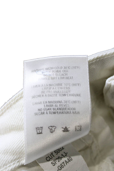 Sundry Womens Cropped High Rise White Cotton Blend Jeans Size 29