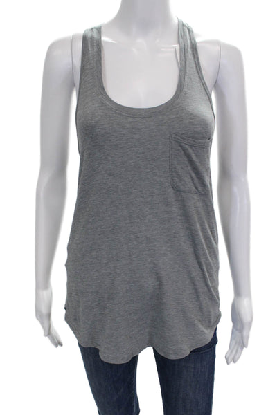 Lululemon Women Basic Sleeveless Scoop Neck Gray Polyester Tank Size 4