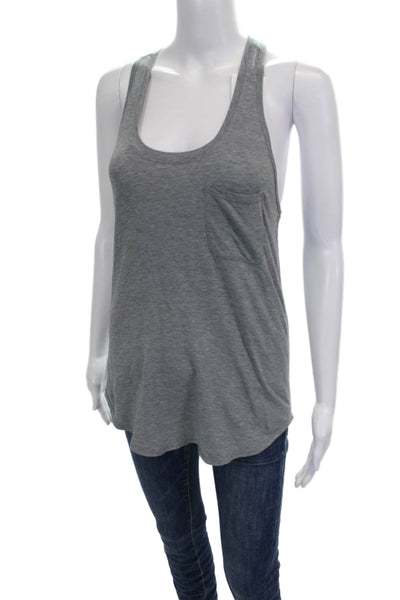Lululemon Women Basic Sleeveless Scoop Neck Gray Polyester Tank Size 4