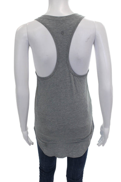 Lululemon Women Basic Sleeveless Scoop Neck Gray Polyester Tank Size 4
